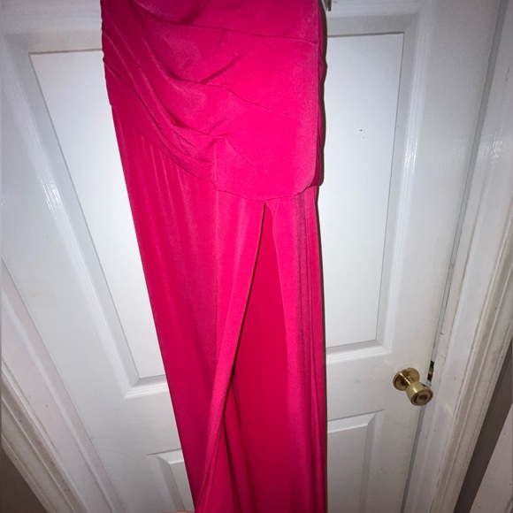 Jovani Hot Pink Ruched One Shoulder Formal Dress Size 00 NWT - Picture 7 of 7